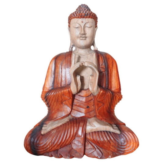 Handgefertigte Buddha Statue 60cm Zwei Hände