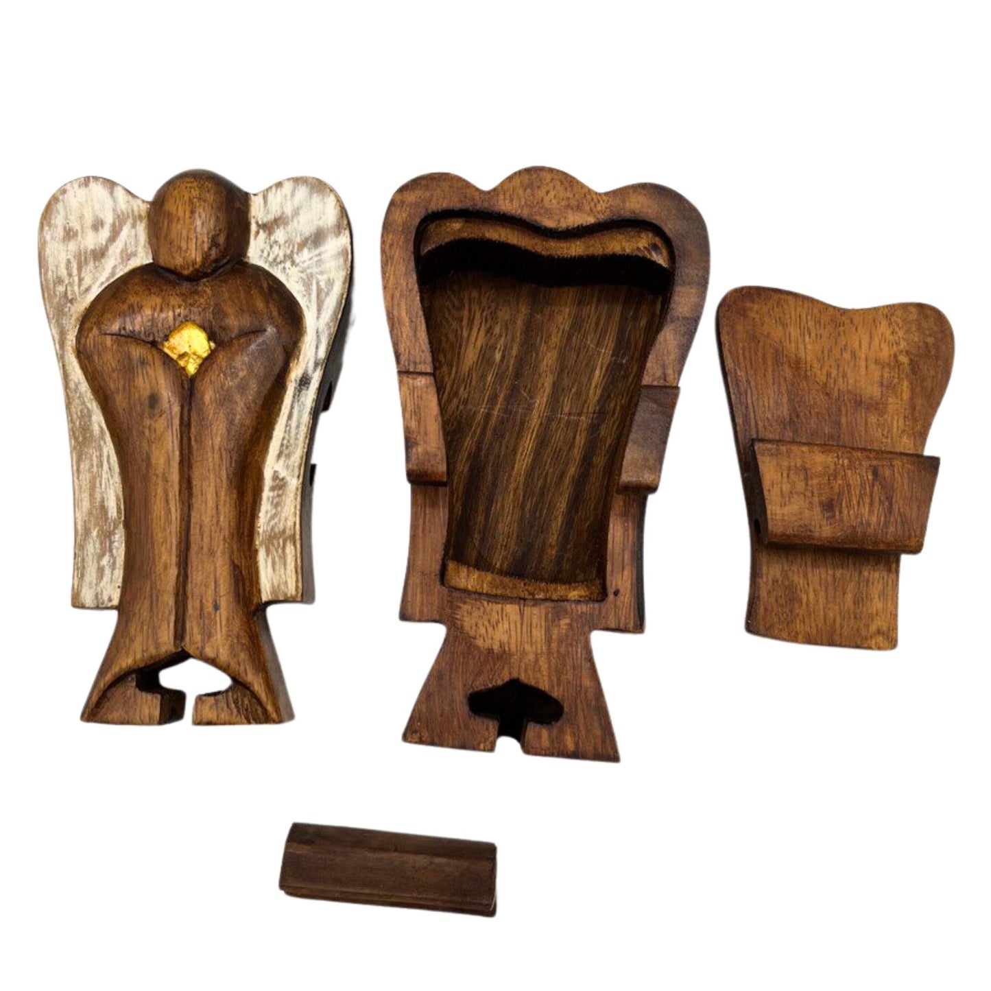 Hati-Hati Engel Magic Box Liebe 14 cm Aus Nachhaltigem Suar Holz