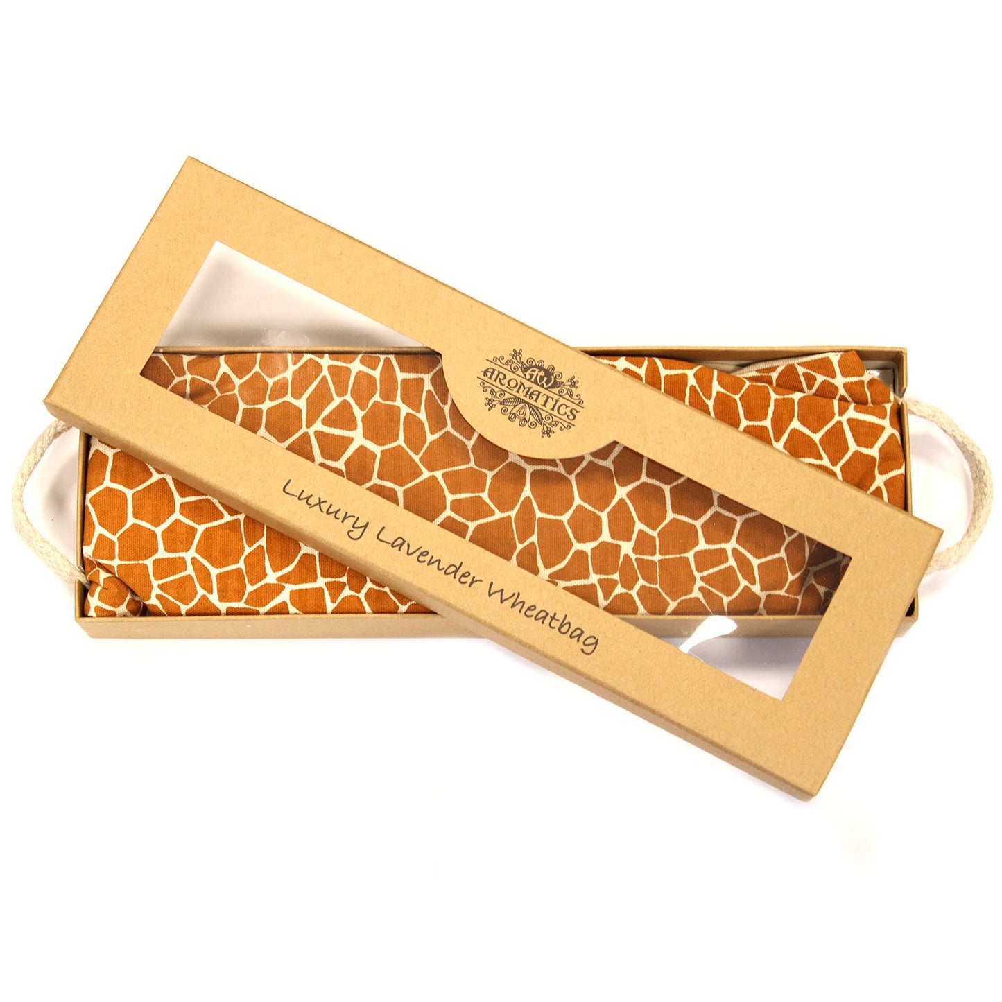 Luxuriöses Lavendel Weizenkissen Geschenkbox Madagascar Giraffe