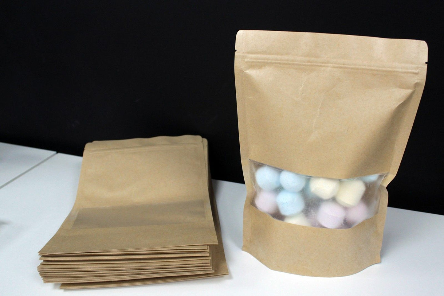 10er Set Kraft Fensterbeutel 18x26 cm Hochwertige Verpackung Für Lebensmittel und Geschenke