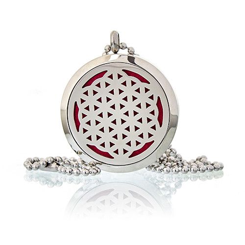 Aromatherapie Schmuck Halskette Lebensblume 30mm