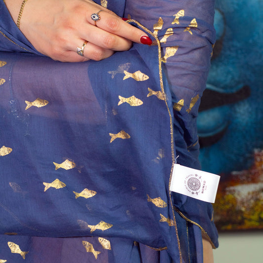 Nomad Sari Med Kollektion Pario Meeresblau Goldfisch Design