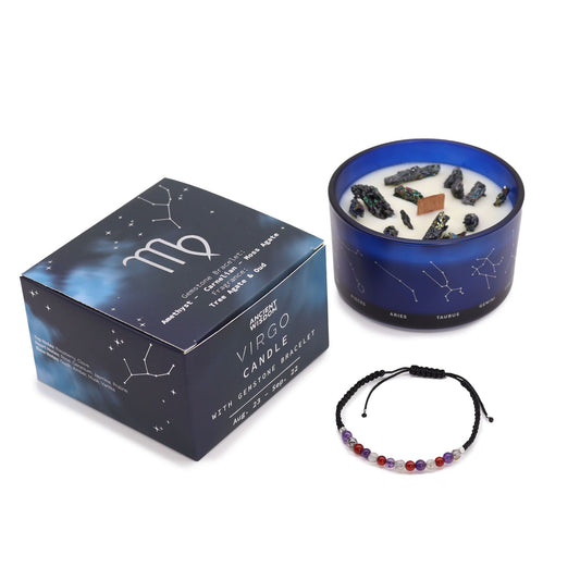 Zodiac Kristallkerze Mit Edelsteinarmband - Jungfrau