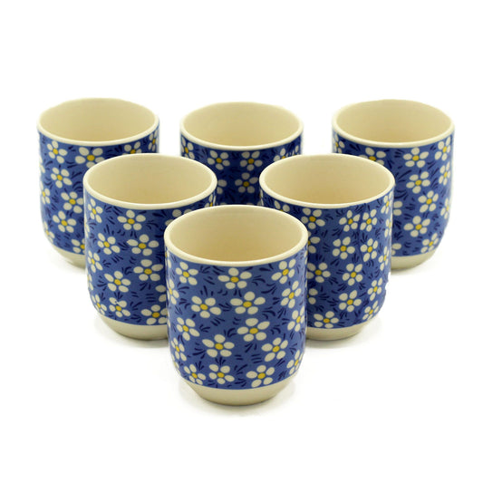 Kräutertee Tassen Blau Gänseblümchen Set Mit 6 Tassen